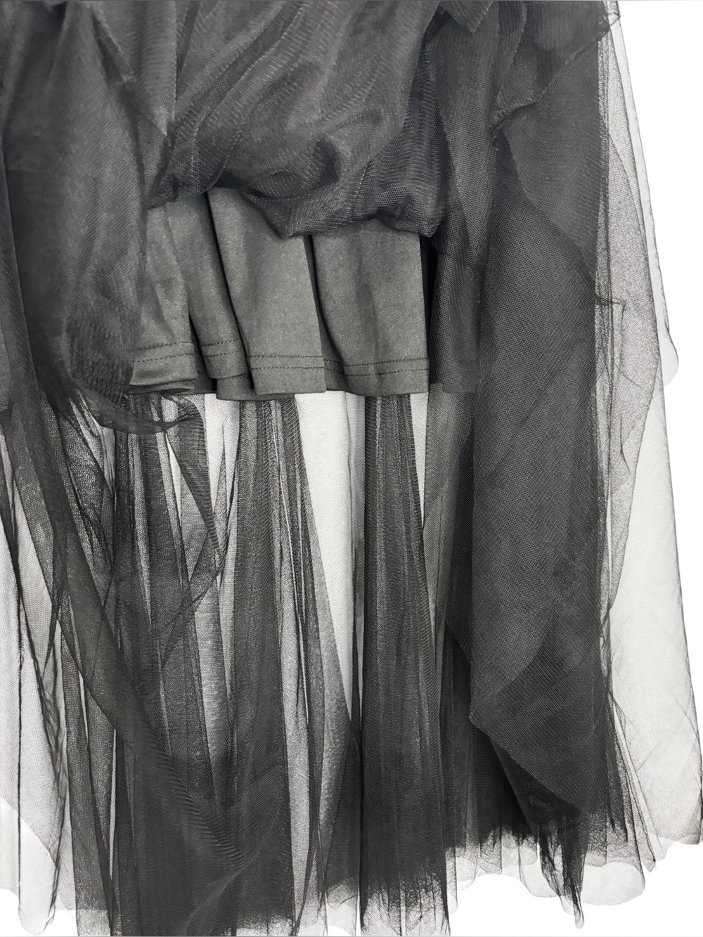 Eesome Black Sheer Pleated Tulle Midi Skirt S Y2K Goth Romantic Whimsigoth - Picture 4 of 9